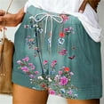 thumbnail image 2 of XUNKUSCGA Shorts for Women Peasant Floral Print Pants Casual Cut Off Trousers Elastic Waisted Drawstring Pants Summer Fashion Outfits 2025, 2 of 5