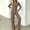 Brown, variant on Women's Striped Collared V Neck Long Sleeve Slim Top Flare Pants 2 Piece Outfit, Stretch Casual Loungewear Matching Set Blue L(L)