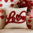 thumbnail image 1 of 17.7x17.7in Valentines's Day Heart Embroidered Pillowcase, 1 of 6