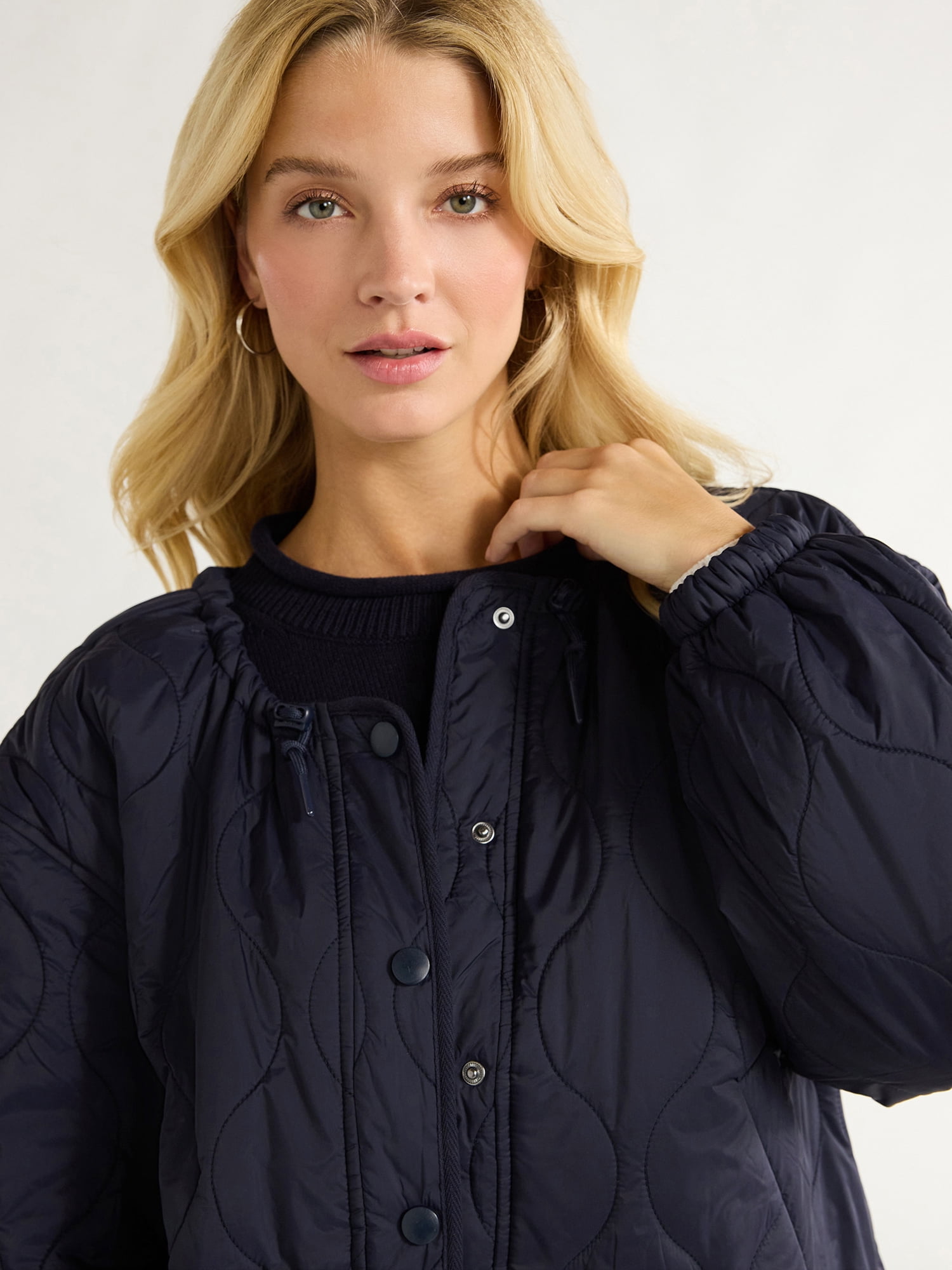 Free Assembly Women's Quilted Parachute Jacket, XS-XXL