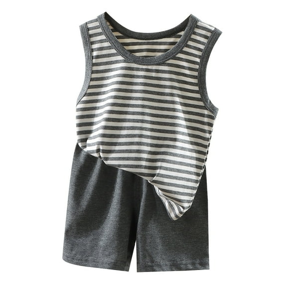 YunPes Toddler Boys Clothes for Baby Boy Summer Outfits Sleeveless Tank Top and Shorts Set Kids Clothes Boys