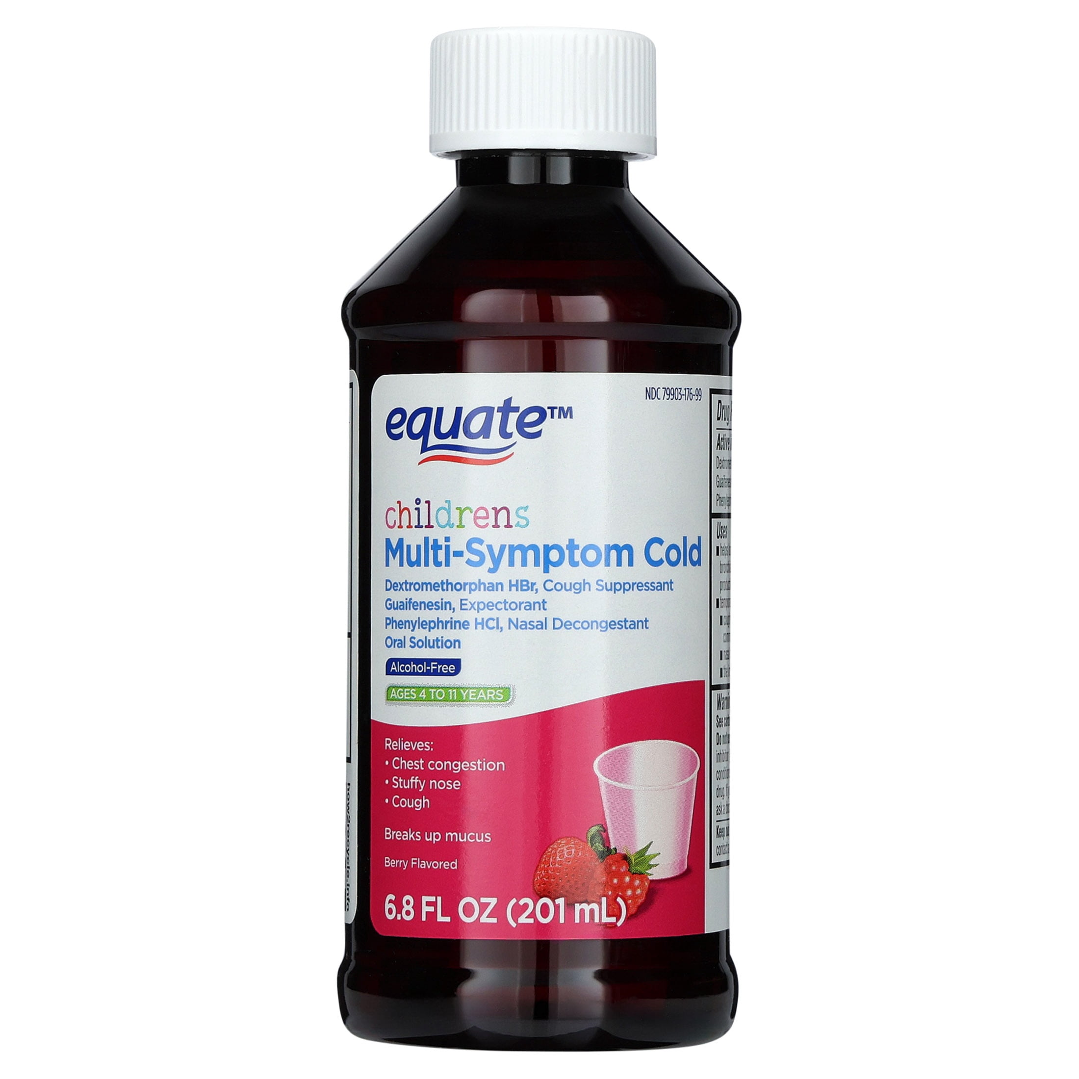 Equate Children's Multi-Symptom Cold Oral Solution, Berry Flavor, 6.8 fl oz