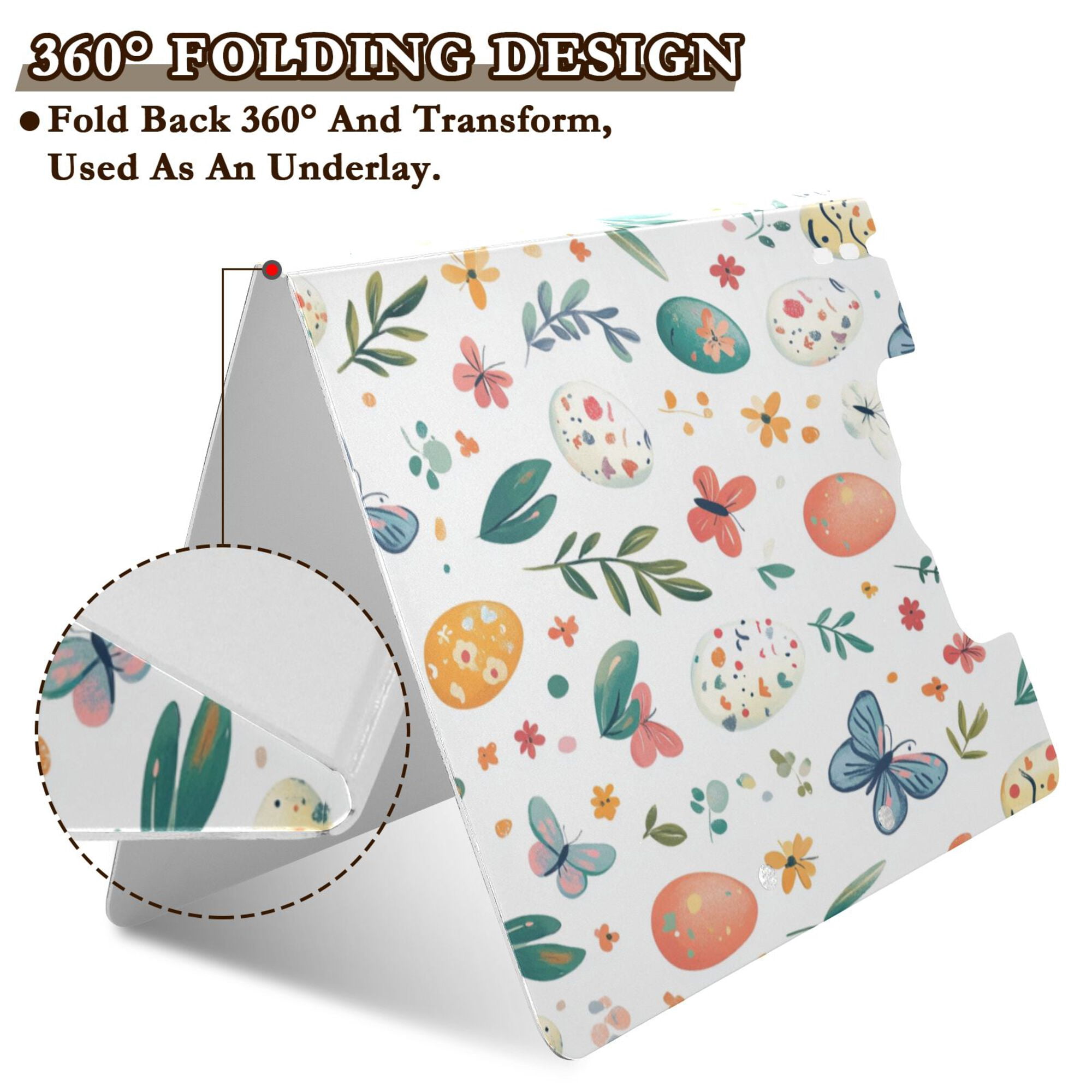 FORMRS A4 Clipboard Folder with Pen Holder Horizontal Foldable School Office Binder, Red Easter Eggs
