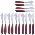 thumbnail image 1 of Cateissary Espátula para mezclar pintura, paleta de extensión de acero inoxidable, mancha confiable con mango de madera, espátula de arte Herramientas y accesorios para hornear 14 piezas, 1 of 6