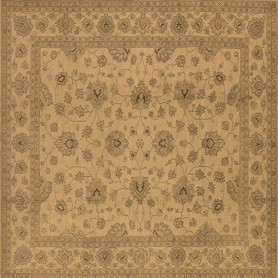 Ahgly Company Indoor Square Oriental Brown Traditional Area Rugs, 7' Square