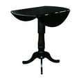 thumbnail image 6 of 42" Round Solid Wood Bar Height Pedestal Dining Table with 2 Bar Stools in Black by International Concepts, 6 of 13