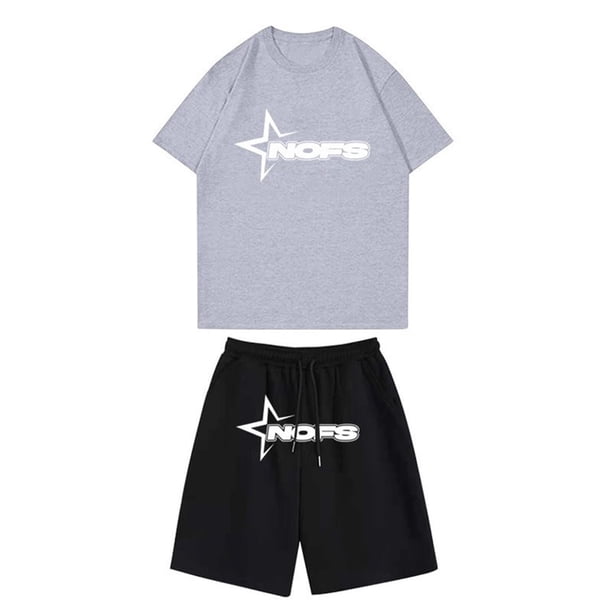 Playeras Básicas Algodon Hombre Conjunto De Dos Piezas De Camiseta Y Pantalones Cortos De Manga Corta Para Hombre Con Camisa Y Pantalón Corto