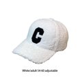 thumbnail image 2 of Qarigey Gorra de béisbol con letras C, sombrero de Color sólido, cómodo, transpirable, para otoño e invierno, decoración para la cabeza, sombreros Sombreros Blanco Qarigey AP013321-02, 2 of 6