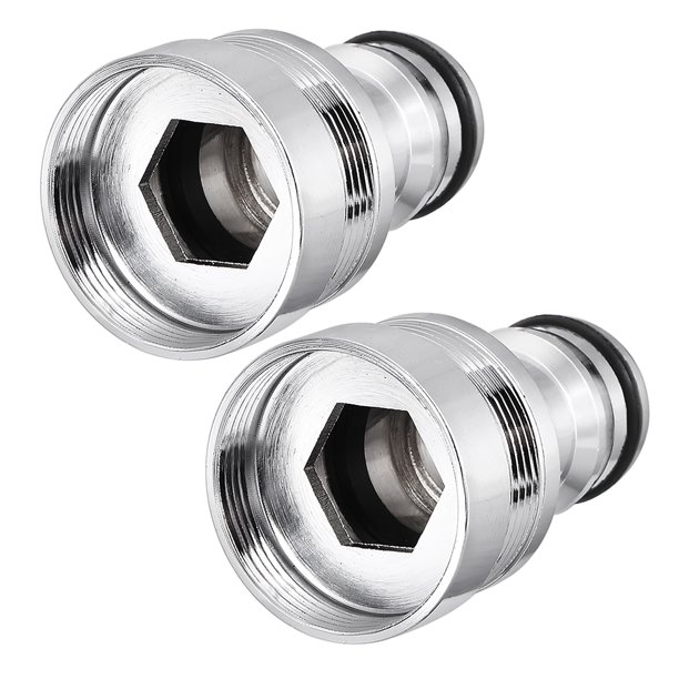 Adaptador rápido de conector de manguera de jardín de latón de rosca hembra de 24 mm 2 piezas