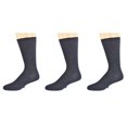 thumbnail image 4 of Sierra Socks Men's Diabetic Cotton Crew Wide Calf Socks, Ribbed & Smooth Toe, Comfortable, Breathable Dress & Casual Socks, 3 Pair Pack, 4 of 5