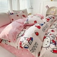 thumbnail image 3 of Sanrio Hello Kitty Cartoon Cute Pure Cotton Four-piece Set High-Looking Girly Girls Room Three-piece Dormitory Bedding Set, 3 of 25