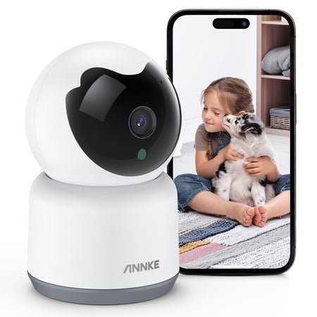 ANNKE 3MP WiFi Pan Tilt Home Baby/Pet Monitor, Upgraded 3MP Indoor Security Camera, 360-degree with Two-Way Audio, Human Motion Detection, Cloud & SD Card Storage