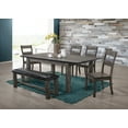 thumbnail image 3 of Picket House Furnishings Grayson Bench w. PU Padded SeatGrey Oak, 3 of 4