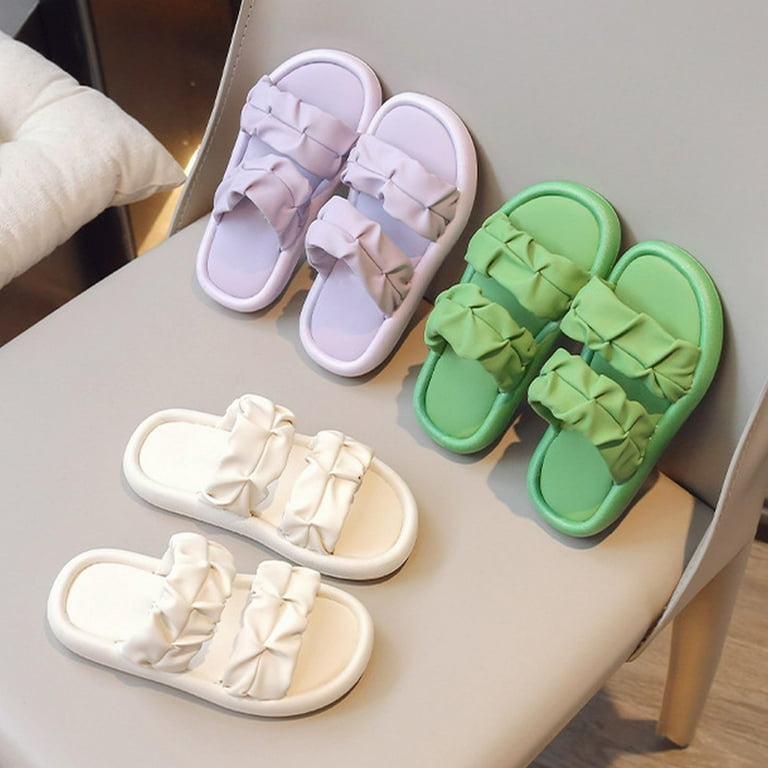 XXWXYD Girls Open Toe Breathable Slippers, Soft 𝖢ozy Summer