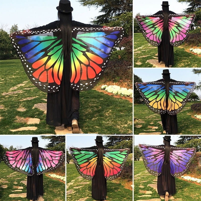 US Soft Fabric Butterfly Wings Shawl Fairy Ladies Nymph Pixie Costume Accessory 