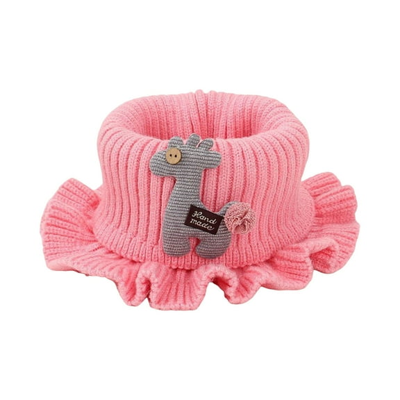 Povozer Kids Scarf Knitted Neck Warmer Infant Toddler Girls Boys Soft Scarves(Pink,One Size)