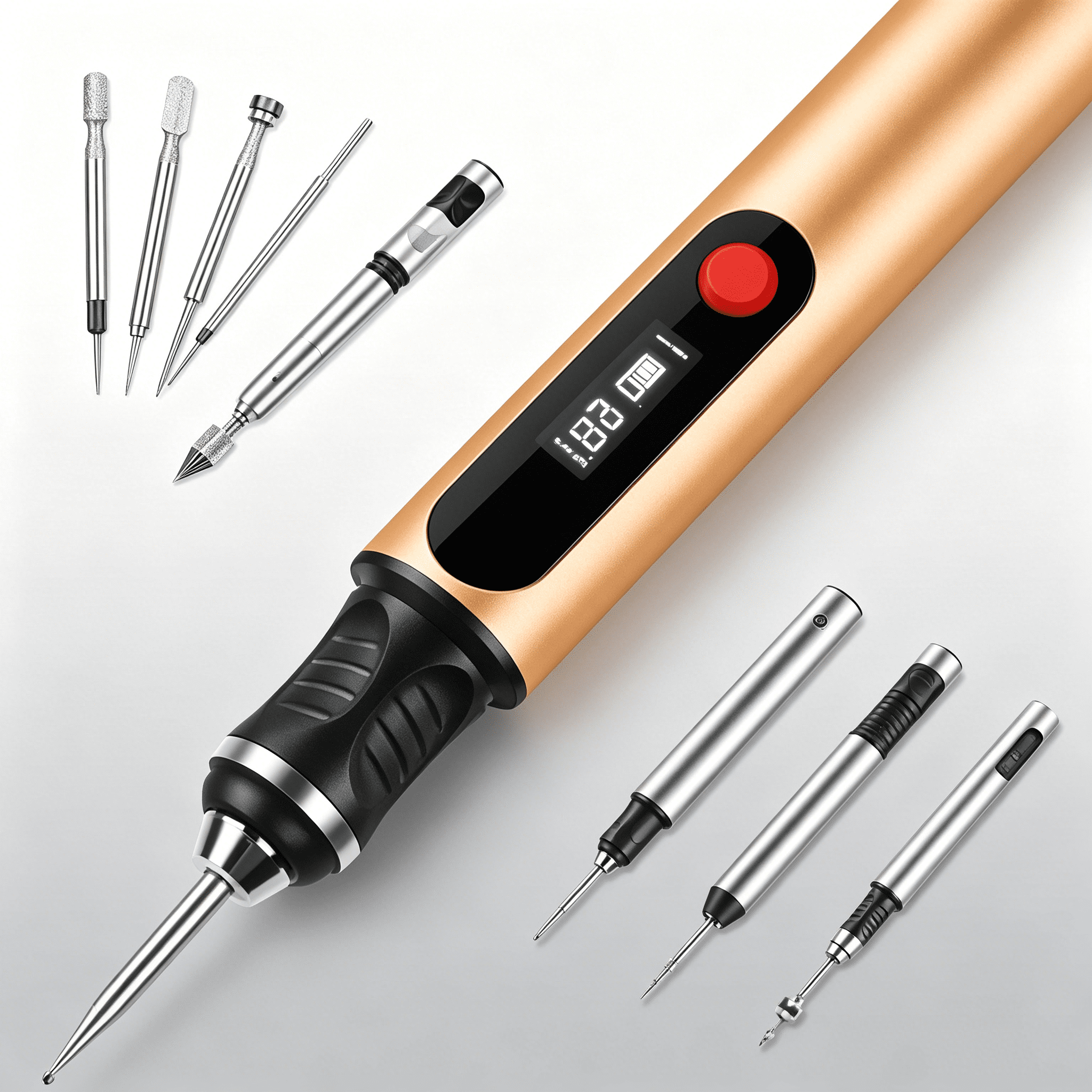 EXLEAF 2026 New Electric Engraving Pen with 30 Bits,Portable Engraving Pen Tool Kits,Diy Rechargeable Engraving Machine for Jewelry Wood Glass Stone Carving,Gold