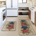 thumbnail image 1 of Weloille Independence Day Kitchen Rug Set 2Pcs, Non-Slip Wear Resistant Floor Mat, Absorbent Stain Resistant Low Profile Doormat, Holiday Carpet for Kitchen Entryway Laundry Room, 1 of 6