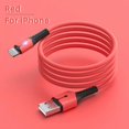 thumbnail image 3 of Cable USB de silicona líquida para iPhone 14 Pro 12 11 13 Pro XS Max Xr X 8 AirPods Pro Cable de carga de teléfono LED Cable de carga de datos 2M, 3 of 5