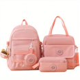 thumbnail image 1 of 4pcs Kawaii Candy Color Laptop Backpack, Casual Preppy Style Travel Schoolbag With Tote Bag Pencil Case And Coin Purse, 1 of 4
