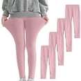 thumbnail image 4 of Qingpeng Girls 4 Pack Leggings Basic Full Length Stretchy Tights Clothes Multipack Pant, 4 of 9