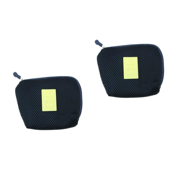 Masteelf  2 Pieces Phone Storage Case Phones Earphones Travel Pouch Wire Organizers for Cords Charger Blue