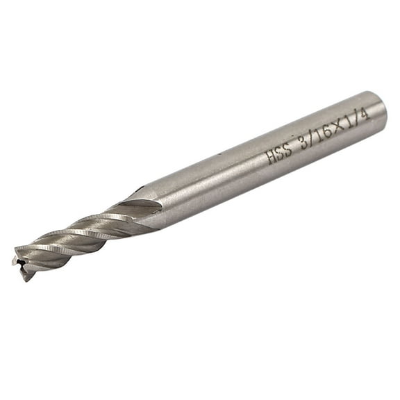 Unique Bargains 3/16" Cutting Dia HSS Straight Shank CNC End Mill Cutter Silver Tone