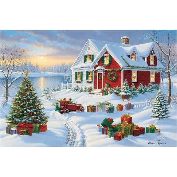 300 Pieces Jigsaw Puzzles for Adults Teens Charles Wysocki Cape Cod Christmas Fun Game Props Educational Toys Decompressing Intellectual Puzzles Gift