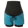 thumbnail image 5 of Maacie Women Maternity Over-The-Belly Shorts Yoga Workout Drawstring Waist, 5 of 7