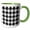 Green/White, variant on 3drose, Square Pattern Background - Abstract Monochrome Vector Graphic, 11oz Two-tone Green Mug