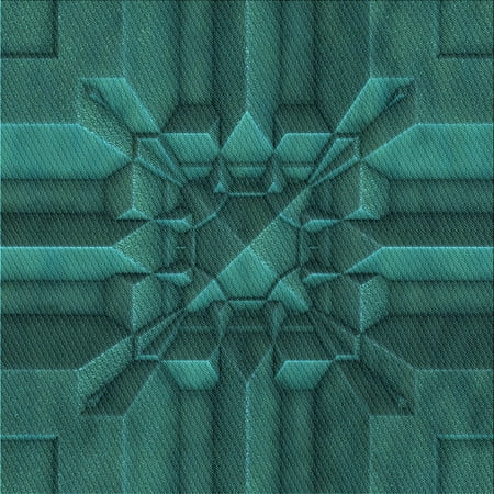 

Ahgly Company Indoor Square Patterned Dark Cyan Green Area Rugs 4 Square