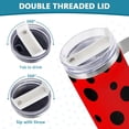 thumbnail image 5 of SKYSONIC Insulated Tumblers with Lids and Straws Handles 40oz Water Bottle Ladybird Red Polka Dot Travel Mug Reusable Stainless Steel Thermos Vacuum, 5 of 7