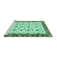 thumbnail image 2 of Ahgly Company Machine Washable Indoor Rectangle Oriental Turquoise Blue Traditional Area Rugs, 5' x 7', 2 of 4