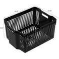 thumbnail image 2 of 12 Pack Deep Plastic Storage Baskets, 14.37" x 10.70" x 7.12" Large Stackable Organizer Bins with Handles, Black, 2 of 7