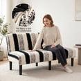 thumbnail image 3 of Eurhowing Armless Sofa Cover, Fuzzy Plush Non-Slip Futon Slipcover, Fall Winter Thick Sofa Bed Furniture Protector, Loveseat, Black, 3 of 10