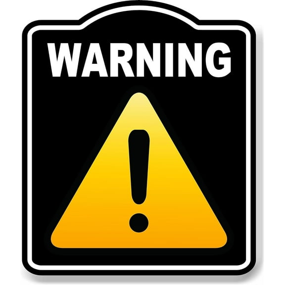 Warning Exclamation Point OSHA Danger BLACK Aluminum Composite Sign, 15"x18"