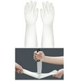 thumbnail image 1 of Guantes de limpieza, guantes para lavavajillas, guantes de cocina de goma reutilizables, resistentes, para baño, blancos, 1 par, talla S, 1 of 7