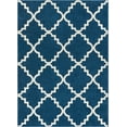 thumbnail image 2 of Harbor Trellis Dark Blue Quatrefoil Geometric Modern Casual Area Rug 8x10 8x11 ( 7'10" x 10'6" ) Easy Clean Stain Fade Resistant No Shed Contemporary Traditional Moroccan Lattice Living Dining Room, 2 of 7