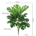 thumbnail image 5 of Plantas artificiales, hojas de árbol de tortuga falsas de 21 "de alto con tallos, hoja de palma sintética, hoja de fronda de imitación, plantas tropicales, vegetación floral, 5 of 5