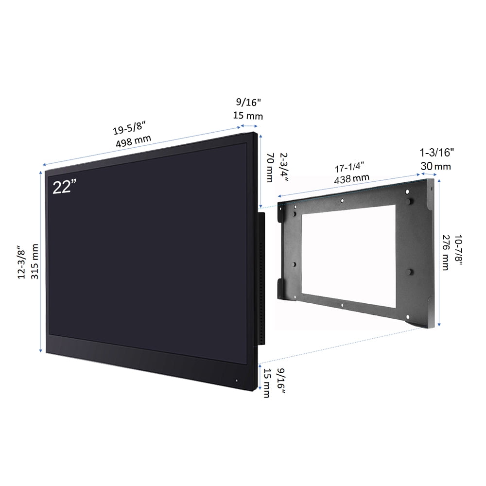 Elecsung 22 inches Smart Black Color LED TV Waterproof Bathroom Television IP66 Shower TV ATSC Tuner WiFi & Bluetooth 2024