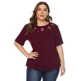 thumbnail image 6 of RYDCOT Summer Women Casual Plus Size Short Sleeve T Shirt Top Blouse Black, 6 of 8