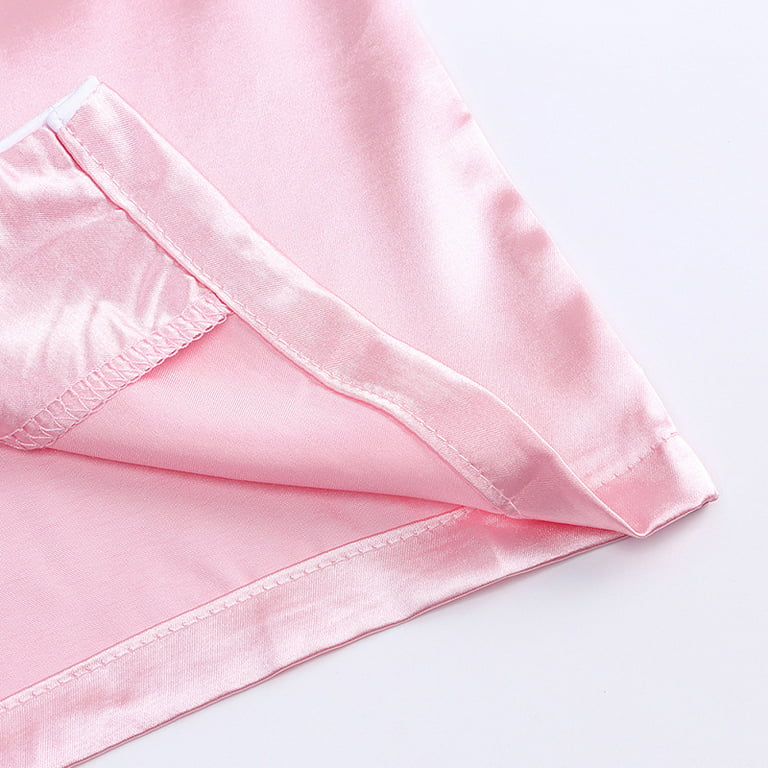Girls Pajamas Sleepwear Kids Down 2 Pink Boys Set, Piece 12-13Y Long Button Satin for V-neck Silky Loungewear Toddler Sleeve