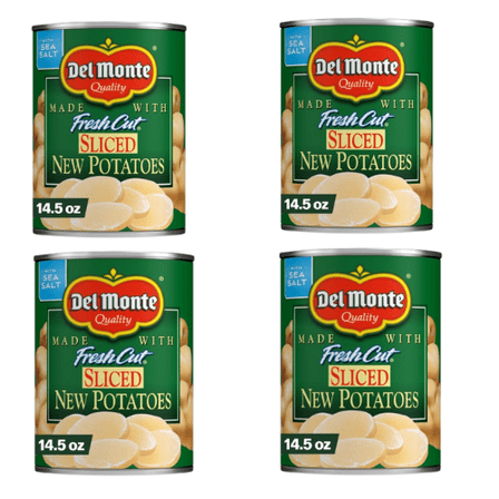 Sliced New Potatoes, Canned Vegetables, 14.5 oz Can (4 Pack)