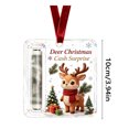 thumbnail image 6 of Christmas Cash Gift Ornament, Acrylic Money Holder with Reindeer Portrait Design for Xmas Tree Decor, 6 of 6