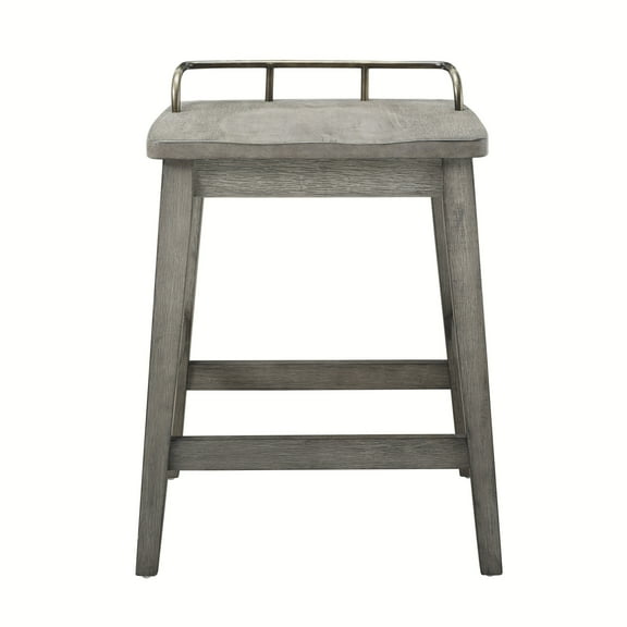 Steve Silver Ryan Rustic Backless Solid Wood Counter Stool, Smokey Oak