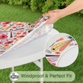 thumbnail image 5 of Spring-Inspired Floral Round Tablecloth with Elastic Edge, Polyester Fabric for Kitchen or Patio Table, Fits 44-52 Inch Tabletop Surface, 5 of 7