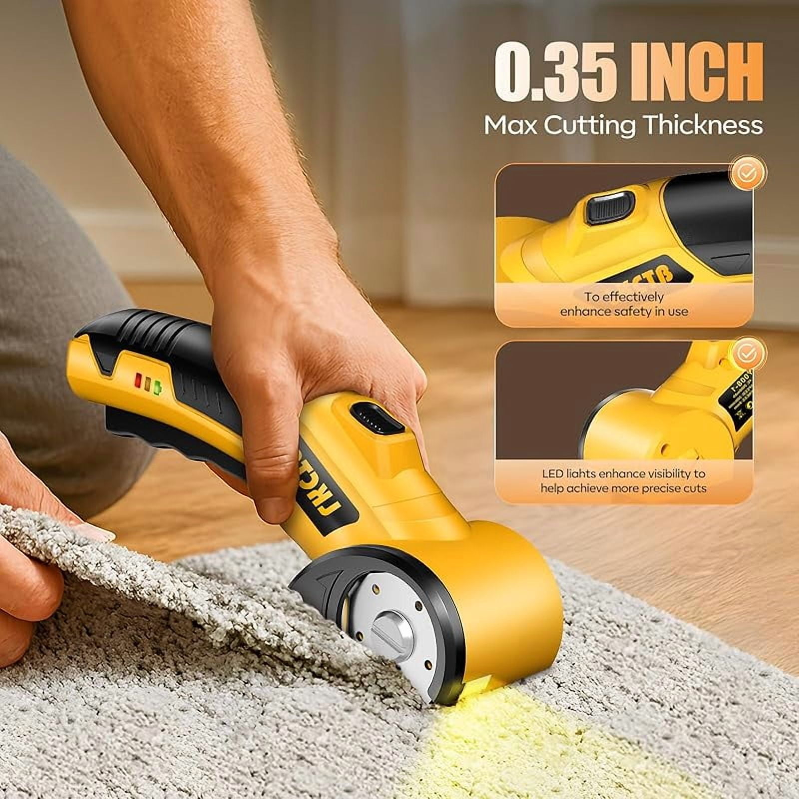 Electric Scissors, Cardboard Cutter, With LED Light, High-Efficiency Brushless Motor, 3500mAh Battery, Tungsten Steel Blade, Suitable for Cloth, Cardboard, Leather, Carpet Wire Rope Cutters