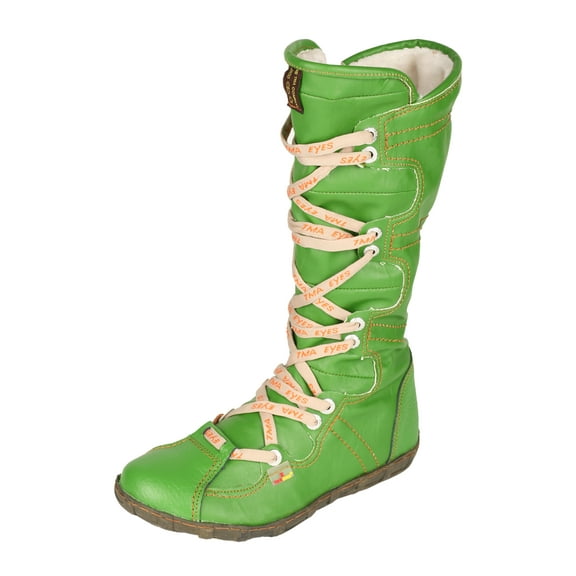 TMA EYES Snake-Embossed Leather and PU Upper Women's Tall Boot