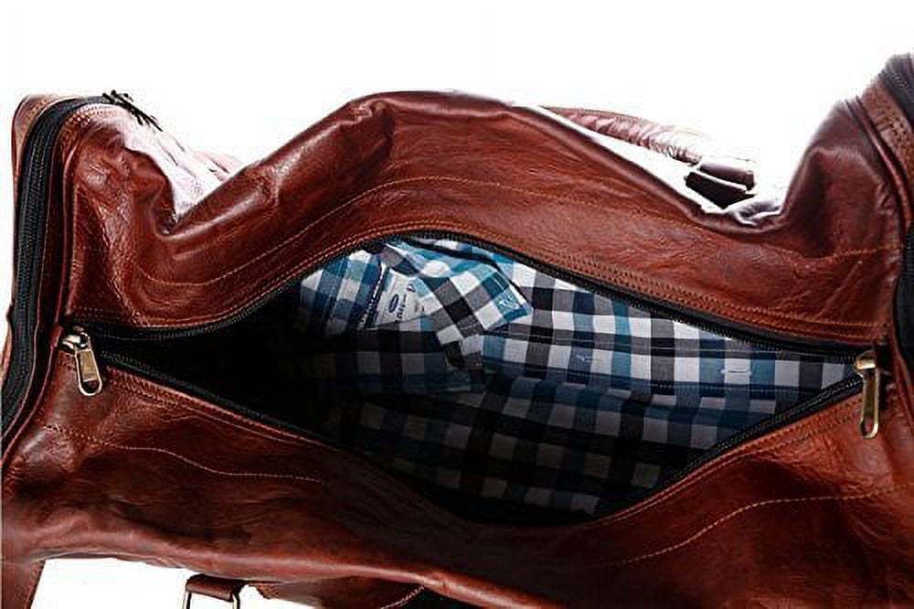 28-Inch Large Leather Duffel Bag – Travel, Gym, Sports, Overnight & Weekend Bag for Men & Women