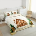 thumbnail image 3 of Manfei Cute Gingerbread House Bedding Comforter Set,Christmas Gingerbread Man Twin Comforter Sets,Green Xmas Tree Bedding Set For Boys Kids,Luxury Bedroom Decor Reversible,2-Piece, 3 of 8